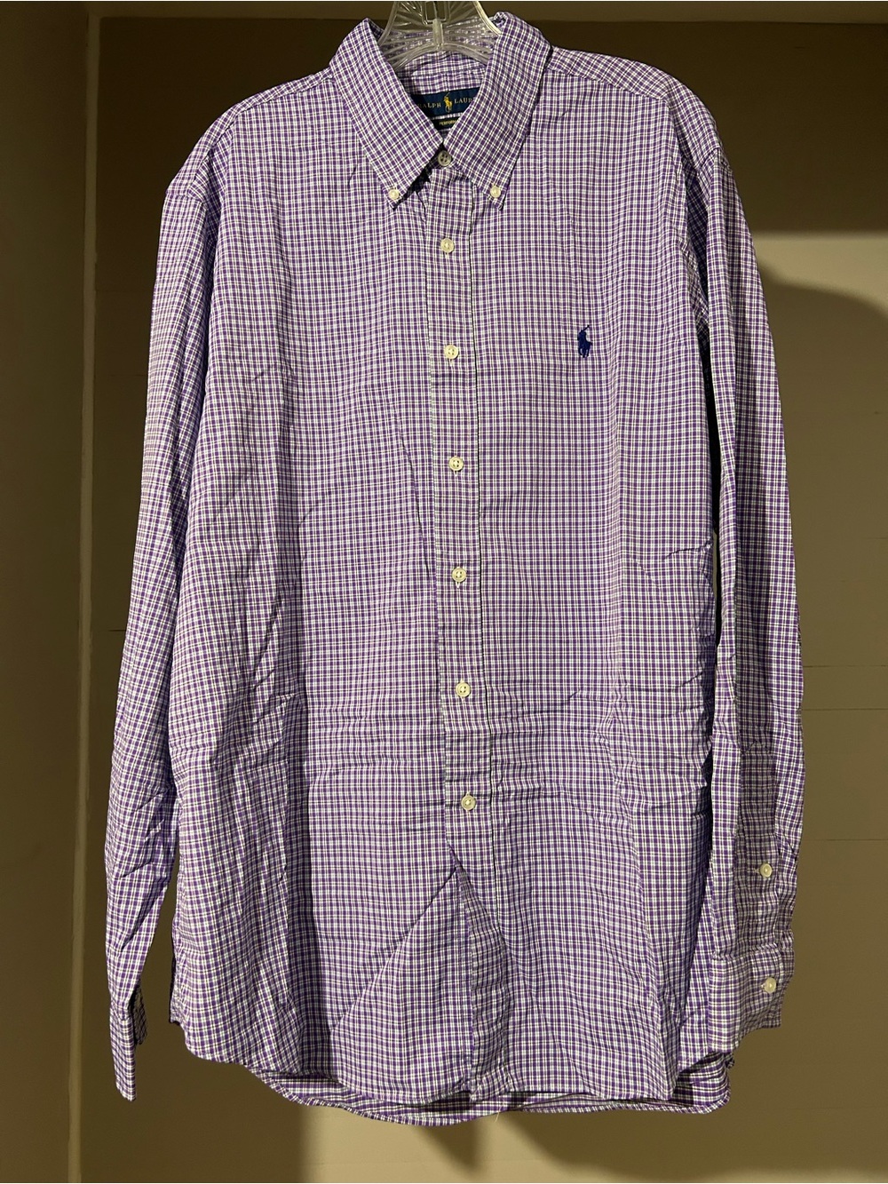 Ralph Lauren Lavender & White Gingham Button-Down Shirt
